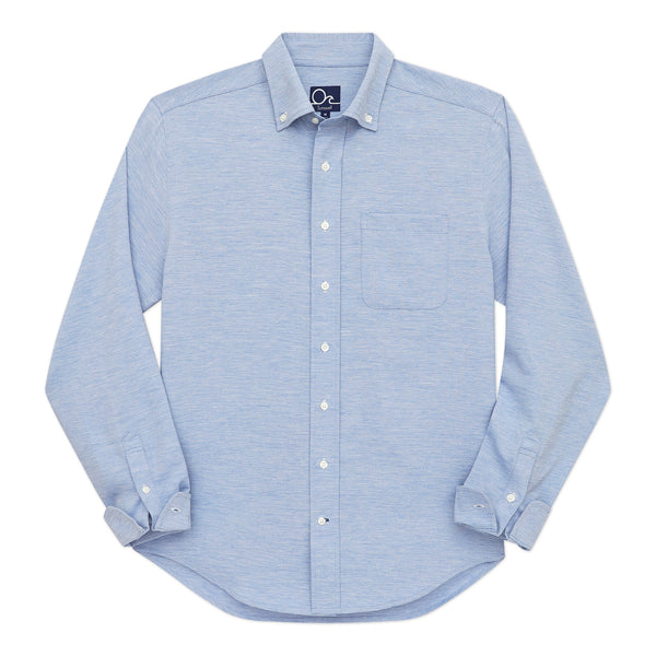 Oyster Chambray Shirt - Heather Blue Long Sleeve