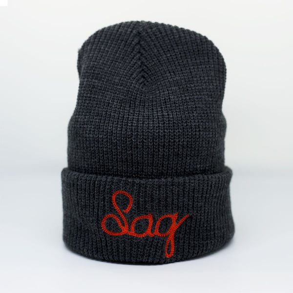 Sag Stitch Beanie Hat - Charcoal Grey