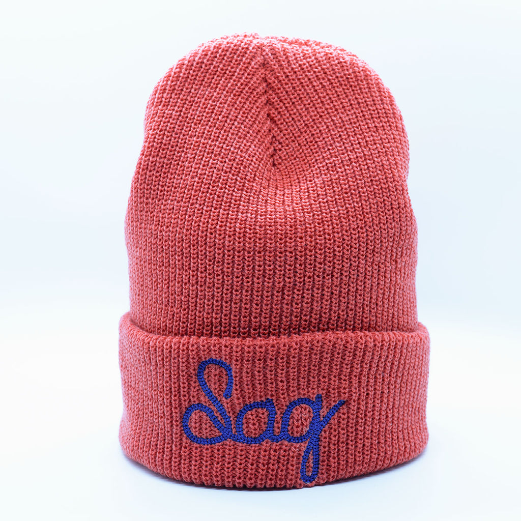 Sag Stitch Beanie Hat - Red