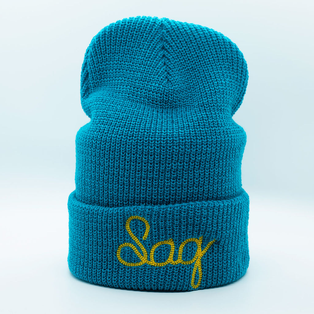 Sag Stitch Beanie Hat - Teal