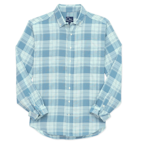 Oyster Chambray Shirt - Blue Plaid Long Sleeve