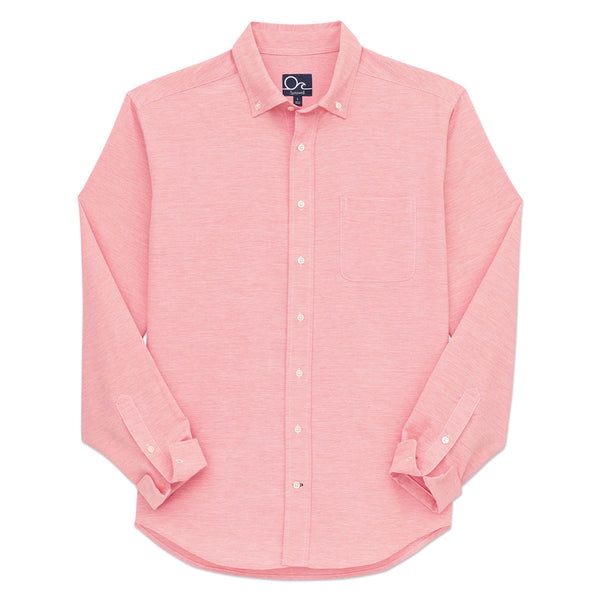 Oyster Chambray Shirt - Heather Red Long Sleeve